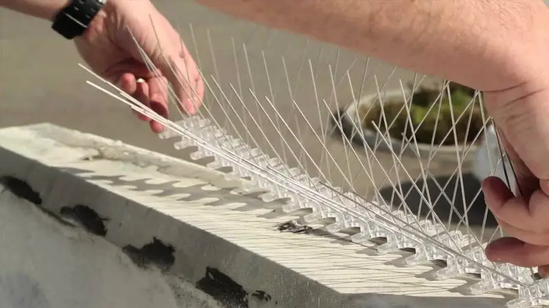 how to bird proof my chimney - man assembling bird spikes